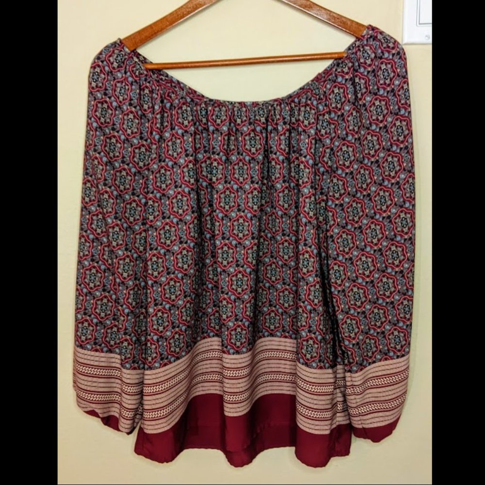 Off the shoulder silk blouse